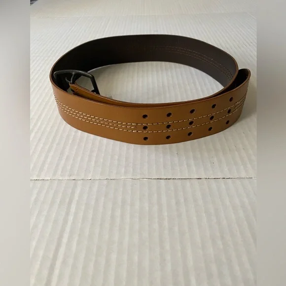 Diesel Threey Vintage Tan Leather Belt Size 34/90 - Picture 6 of 16